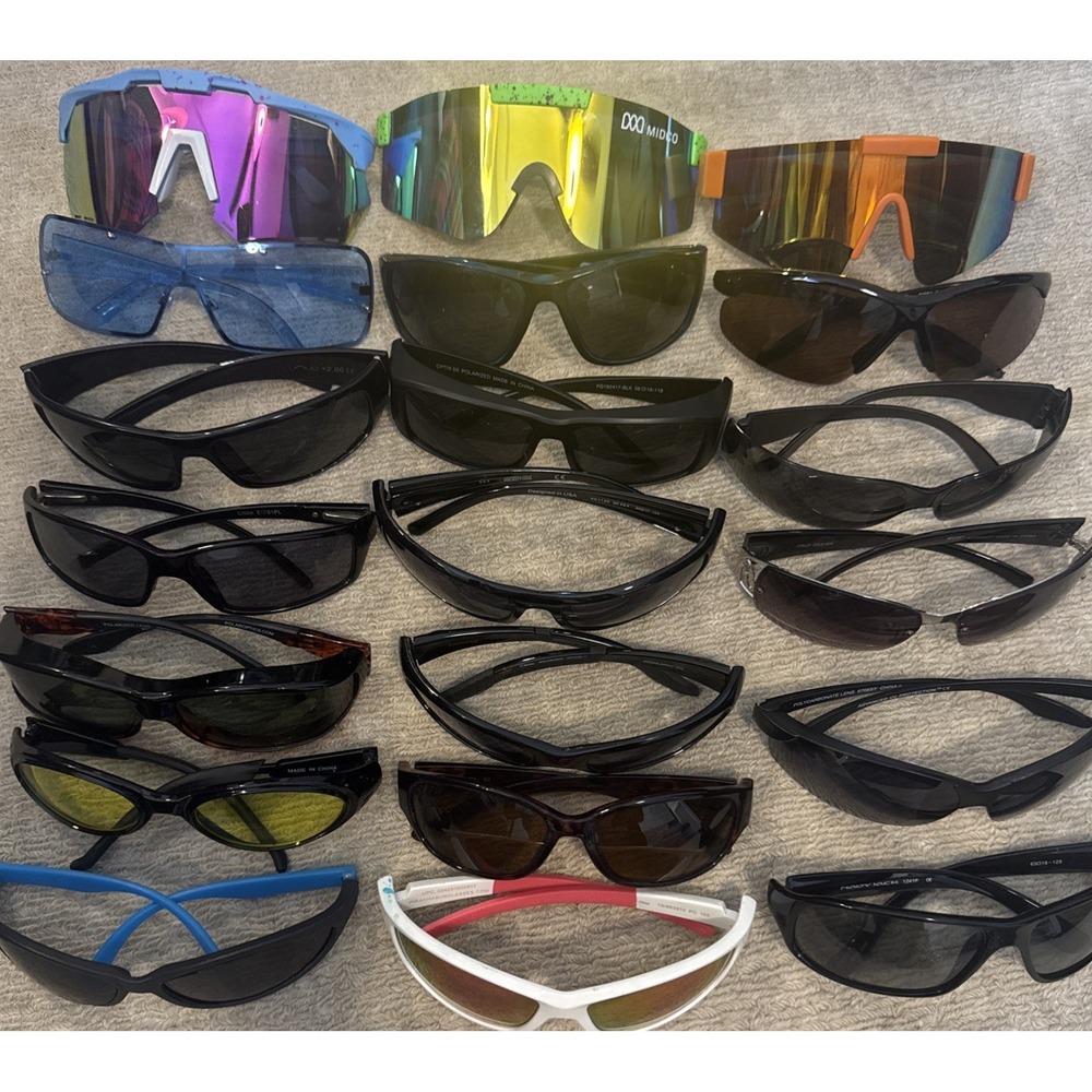 Lot of 20 Mixed Designer WRAP Polarized -Fishing,Sport,Cycling-all 20 for price